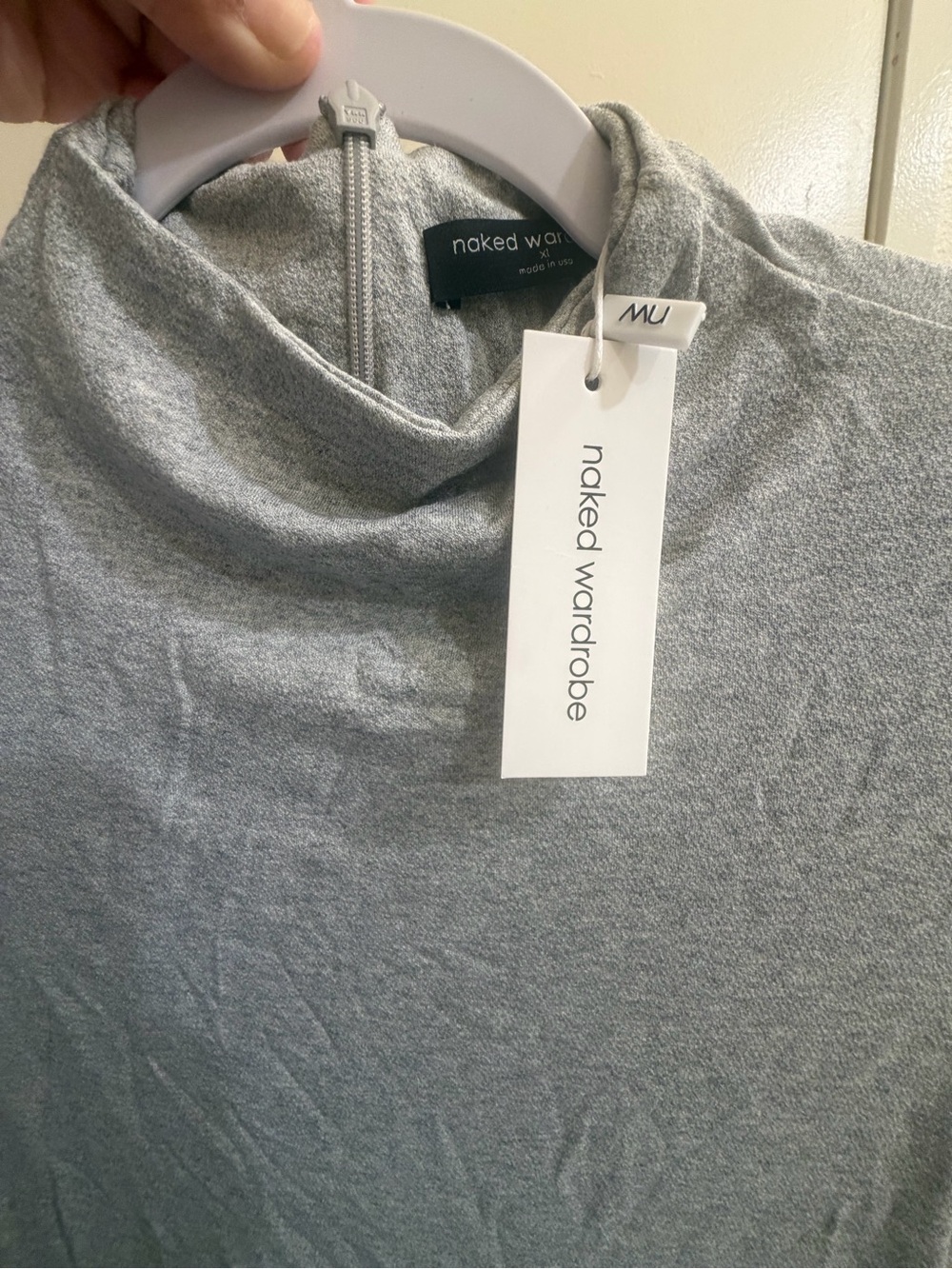 naked wardrobe Gray Mock Neck Jumpsuit